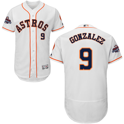 Astros #9 Marwin Gonzalez White Flexbase Authentic Collection World Series Champions Stitched MLB Jersey - Click Image to Close